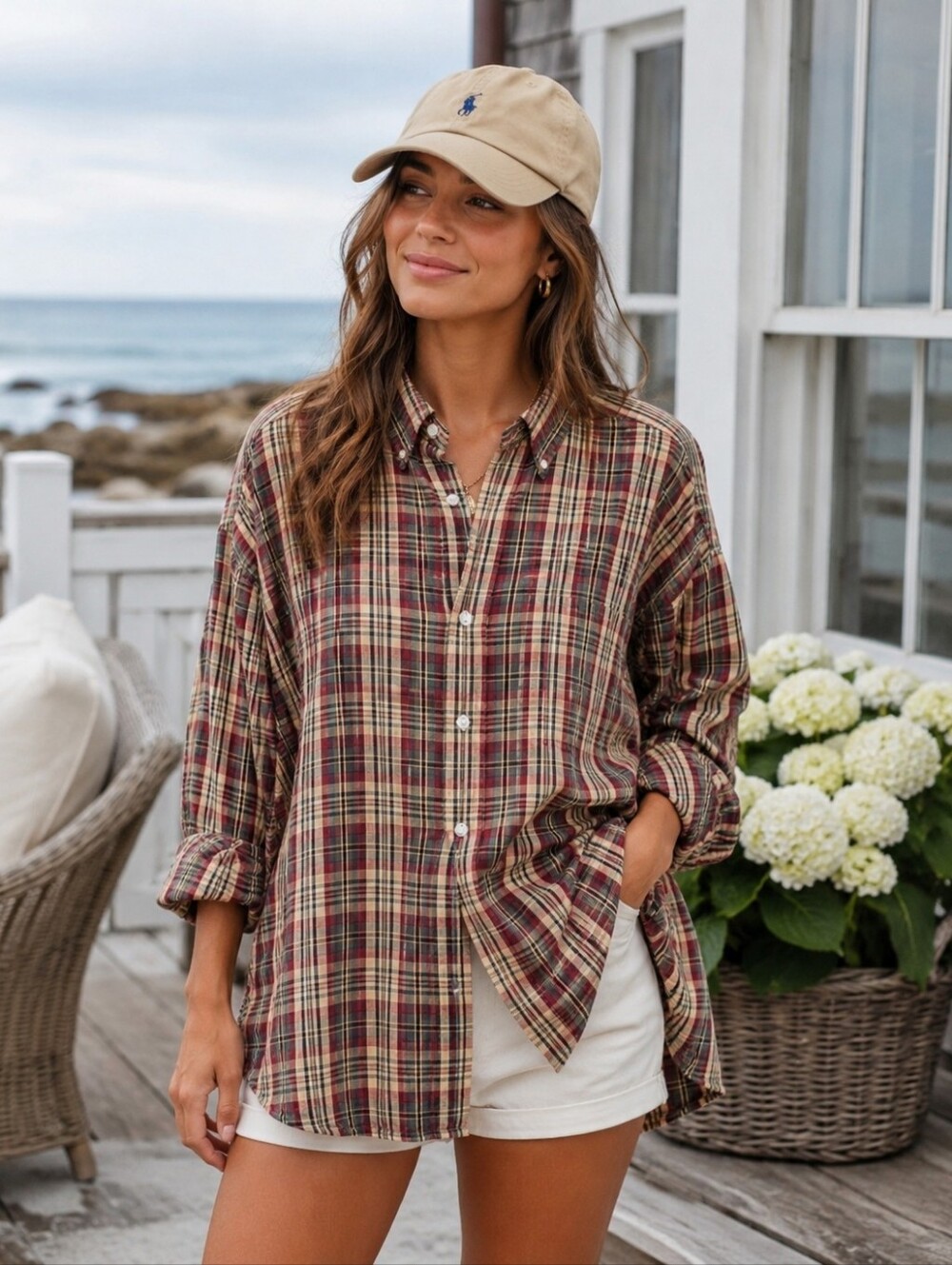 RALPH LAUREN Cotton Plaid Button Down Shirt Preppy Normcore